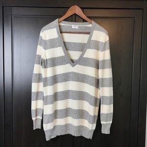 Madewell Wallace Deep V-Neck Striped Sweater